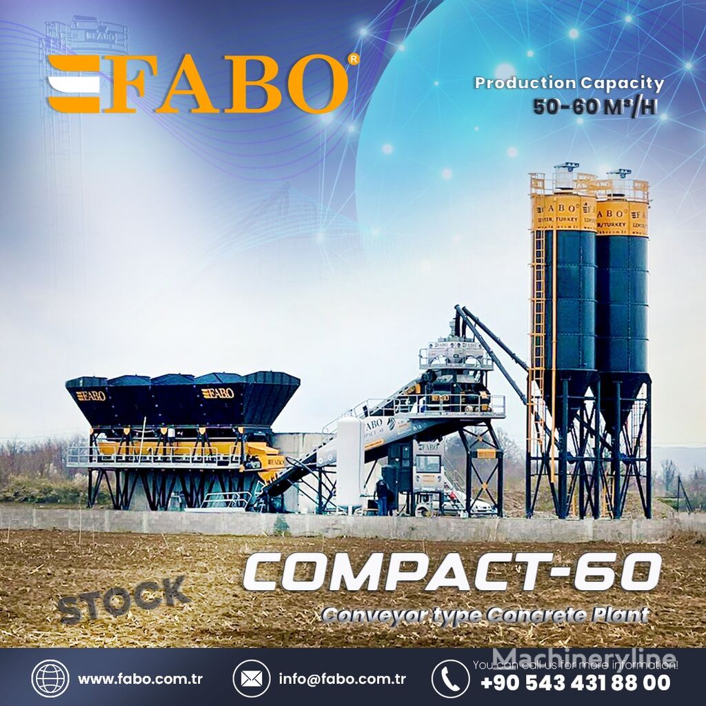 ny FABO COMPACT-60 CONCRETE PLANT | CONVEYOR TYPE  betongfabrik