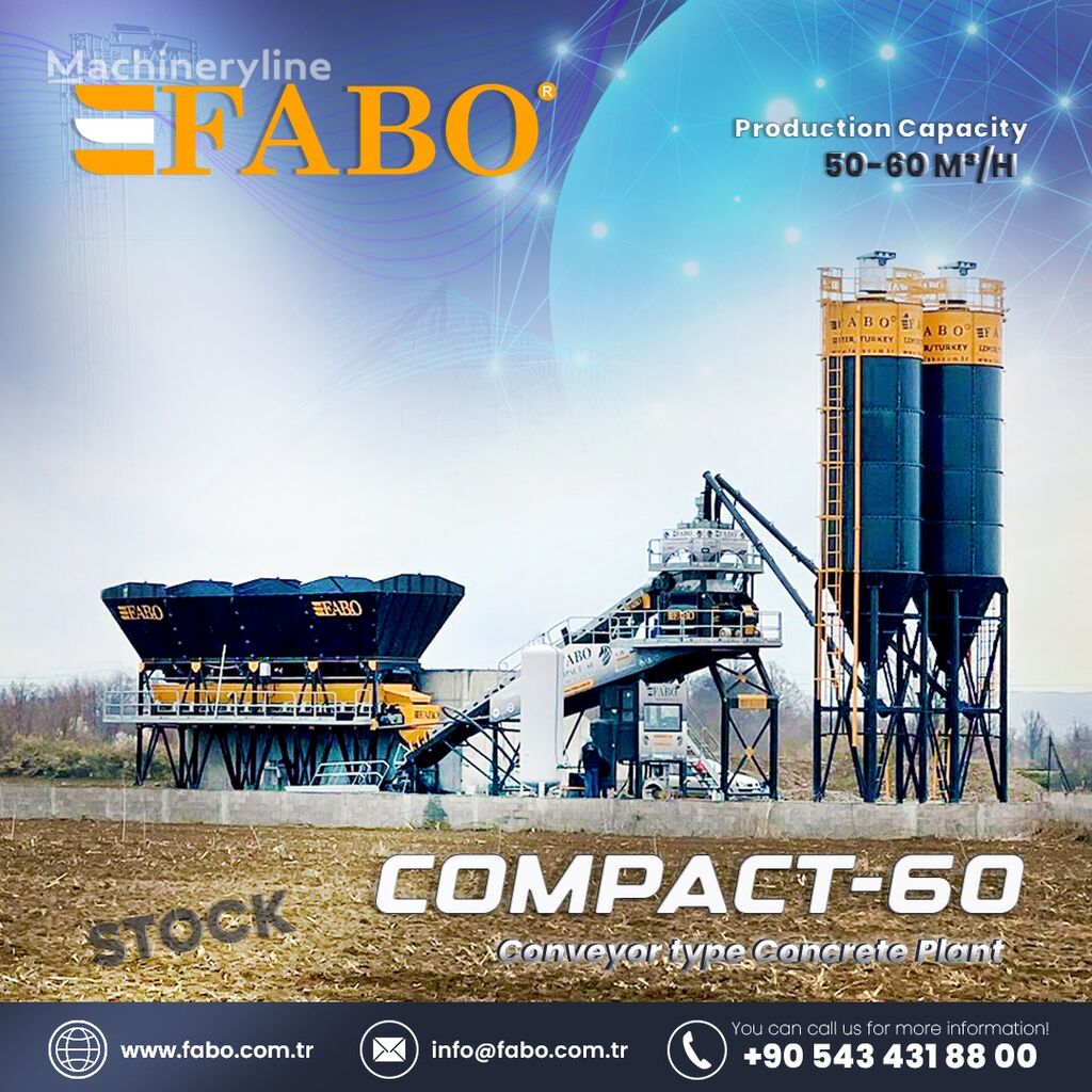 ny FABO COMPACT-60 CONCRETE PLANT | CONVEYOR TYPE  betongfabrik