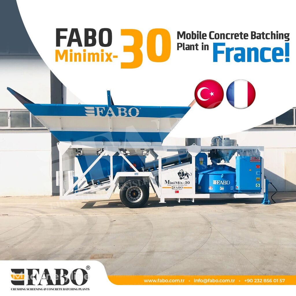 ny FABO MOBILE CONCRETE PLANT CONTAINER TYPE 30 M3/H FABO MINIMIX betongfabrik