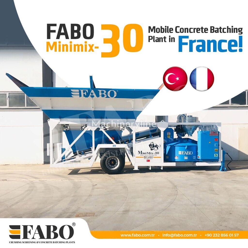 ny FABO MOBILE CONCRETE PLANT CONTAINER TYPE 30 M3/H FABO MINIMIX betongfabrik