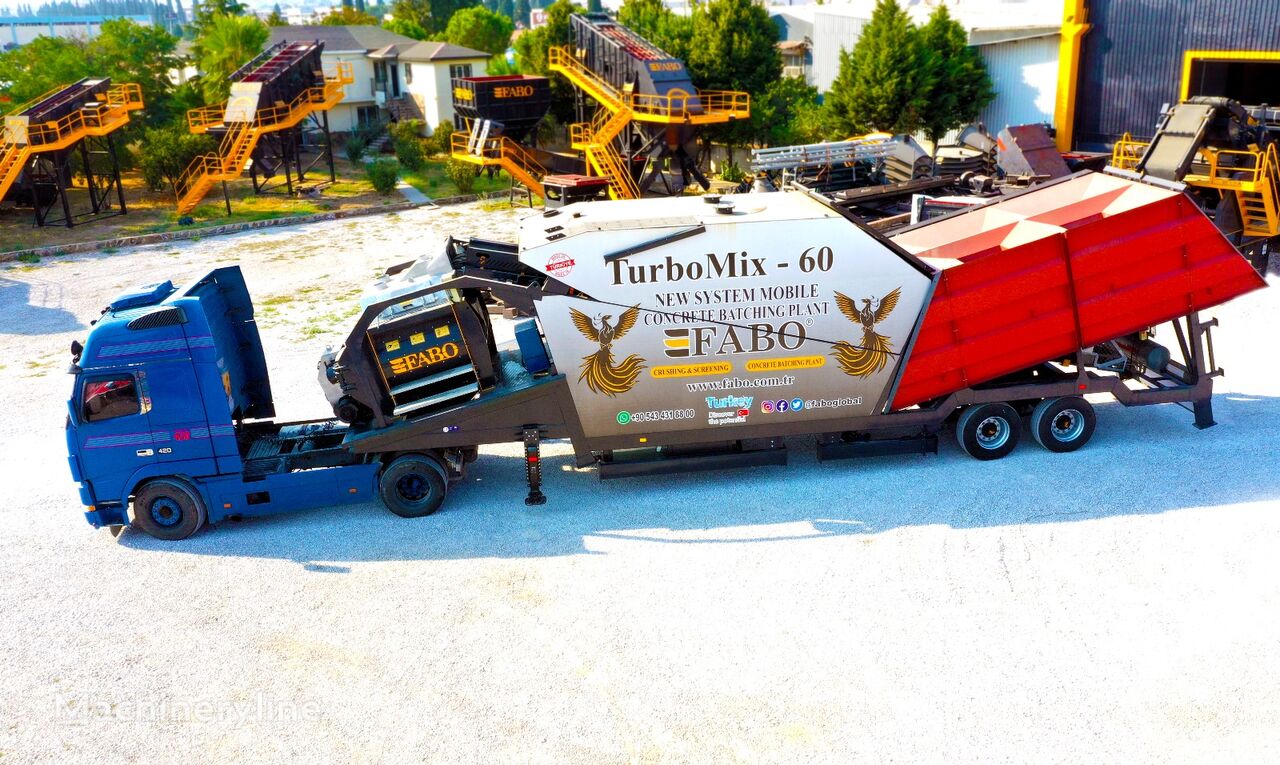 ny FABO TURBOMIX-60 MOBILE CONCRETE MIXING PLANT betongfabrik